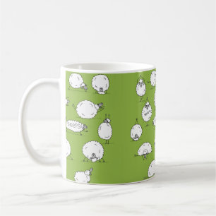 Mug Drôle mouton faisant du yoga, croquis