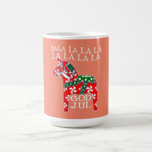 Mug Drôle Noël suédois Dieu Jul Dala Horse Dalahos