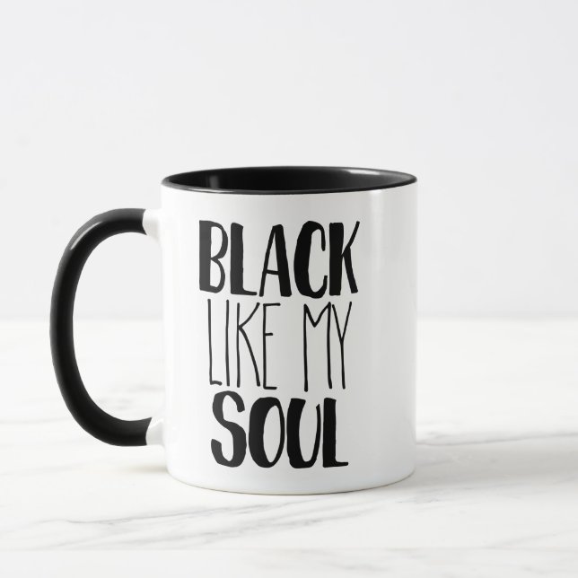 Mug Drôle Noir Comme Mon Café Âme (Gauche)