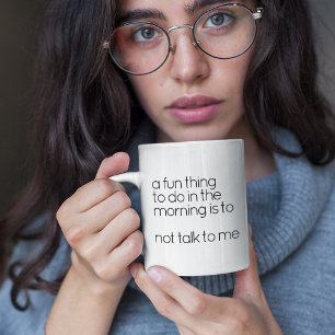 Mug Drôle Noir et Blanc Grumpy Matin Se Réveiller Cita