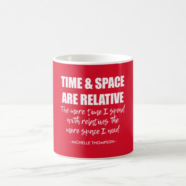 Mug Drôle Nom personnalisé Famille Devis Rouge (Centre)