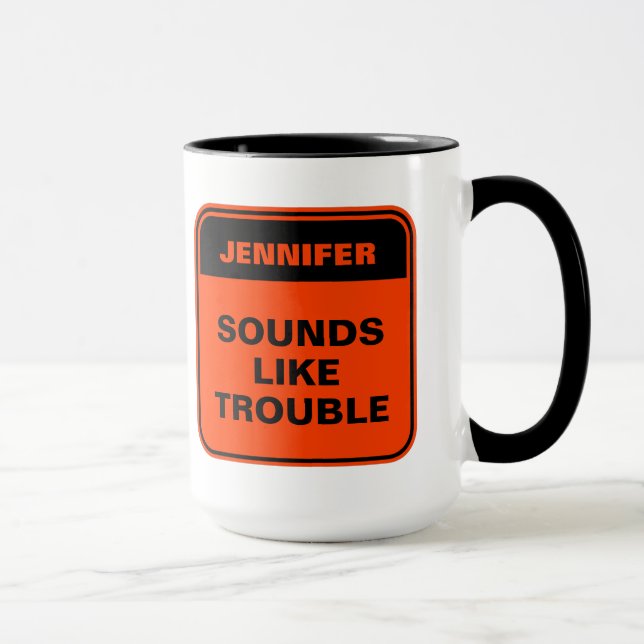 Mug Drôle orange semble comme un problème personnalise (Droite)