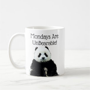 Mug Drôle Panda Ours Mignonne Lundi Pun de travail