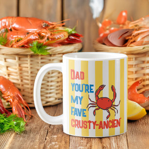 Mug Drôle papa Crab Crustacean Amalfi Yellow Stripe