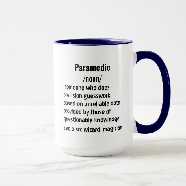 Mug drôle Paramedic Définition cadeaux pour hommes fem (Droite)