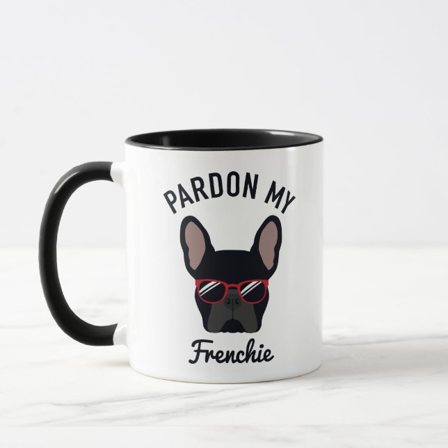 Mug Drôle Pardon mon Français Black French Bulldog (Gauche)
