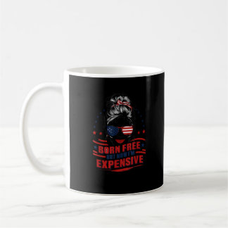 Mug Drôle Patriotique Femme Née Libre Mais Maintenant
