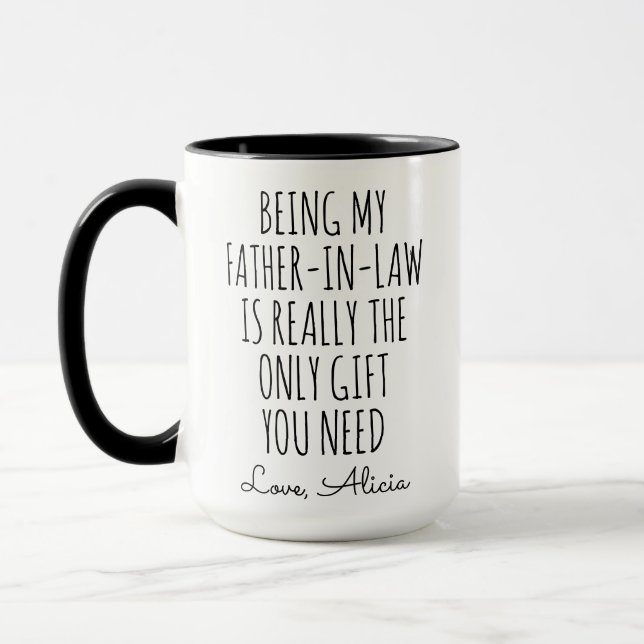 Mug Drôle Père En Droit Cadeau Noël Être Mon Père (Gauche)
