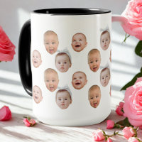 Drôle personnalisé bébé visage photo visage 3 phot