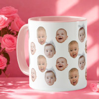 Drôle personnalisé bébé visage photo visage 3 phot