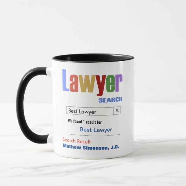 Mug Drôle personnalisé Meilleur cadeau Avocat (Gauche)