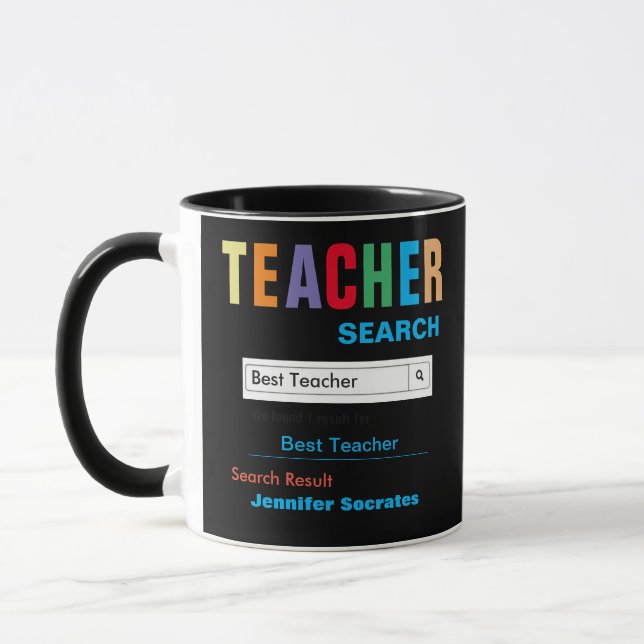 Mug Drôle personnalisé Meilleur cadeau enseignant (Gauche)