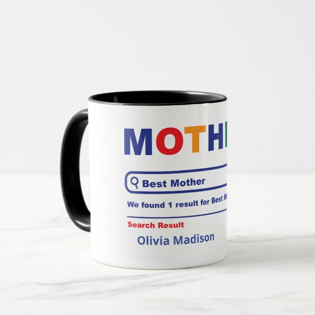 Mug Drôle personnalisé Meilleur cadeau maman (Devant gauche)
