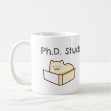 Drôle PhD étudiant Mug-Cute Cat-humour académique