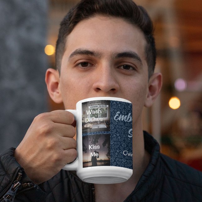 Mug Drôle Photo Cadeaux Personnalisés pour Mari Blue (Funny Photo Personalized Gifts for Husband Blue Mug)