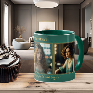 Mug Drôle photo Femmes Art Déco Turquoise
