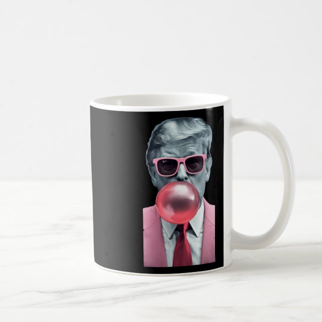 Mug Drôle Pink Trump bulle Gum Yum Tee (Droite)