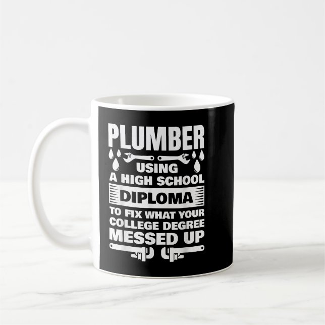 Mug Drôle Plumber Art Pour Hommes Femmes Pipefitter Pi (Gauche)