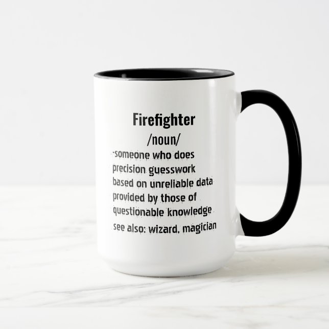 Mug drôle Pompier Définition cadeaux pour hommes femme (Droite)