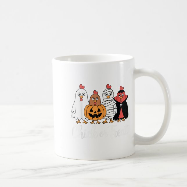 Mug Drôle Poulets Ou Traiter Le Poulet Halloween (Droite)
