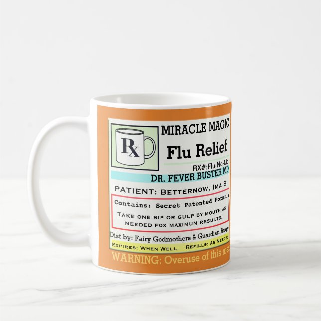 Mug Drôle Prescription RX Flu Medicine (Gauche)
