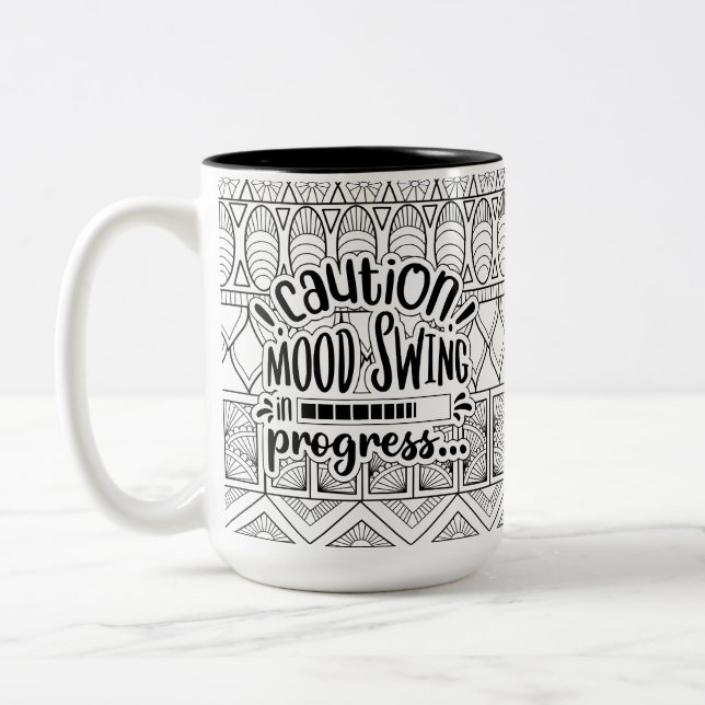Mug drôle : Prudence humeur en cours (Gauche)