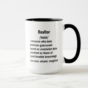 Mug drôle Realtor Définition cadeaux pour hommes femme