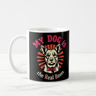 Mug Drôle Retro 'Mon chien est le vrai patron'