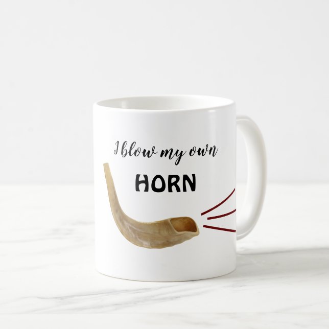 Mug Drôle Rosh Hashanah Shofar Trumpet Citation (Devant droit)