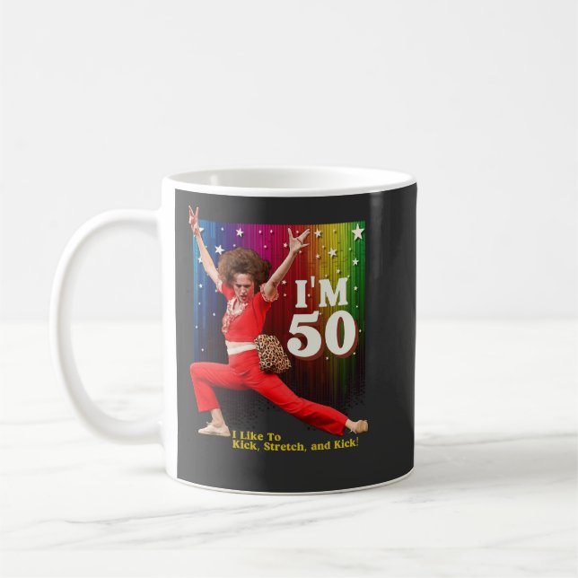 Mug Drôle Sally O'Malley coup de pied & étirement pour (Gauche)