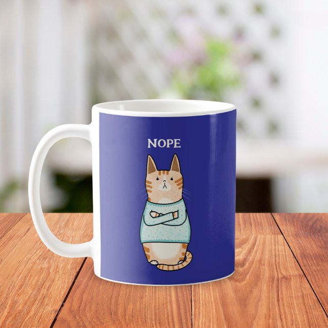Mug Drôle Sarcastique Orange Chat Nope (Créateur téléchargé)