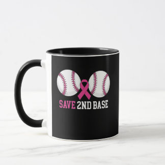 Mug Drôle Sauver la 2e base Baseball Cancer du sein