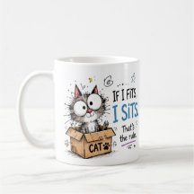 Mug drôle "Si ça rentre, je m'assois" avec un chat