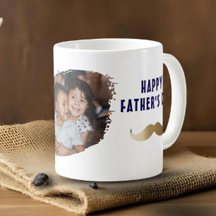 Mug Drôle Simple Moustache Joyeuse Fête des Pères Phot