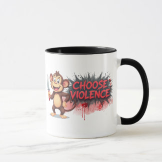 Mug Drôle singe choisir la violence café sarcastique