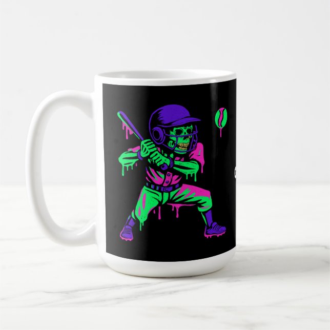 Mug Drôle Skeleton Batting Glace Cream Driving Basebal (Gauche)
