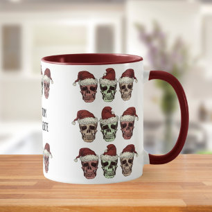 Mug Drôle Skeleton Éffrayant Vibes Head Christmas Red