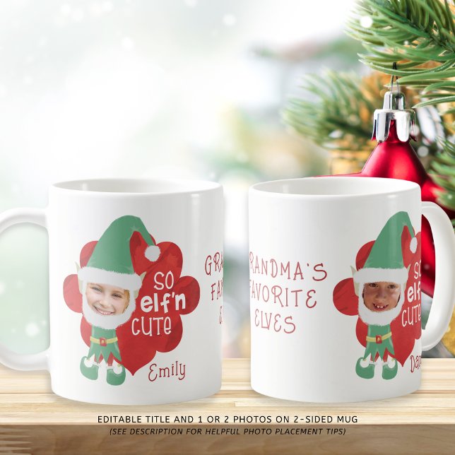 Mug Drôle SO ELF'n CUTE Elf Masques photo Personnalisé (Créateur téléchargé)