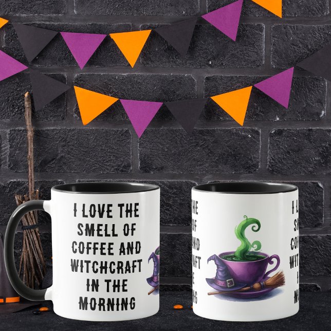 Mug Drôle Sorcière à thème violet vert et noir Hallowe (Créateur téléchargé)