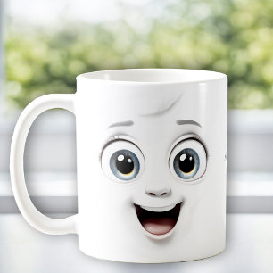 Mug Drôle Souriant Visage mignon Nom personnalisé