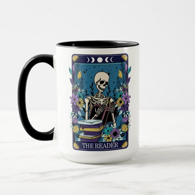 Mug Drôle Tarot La carte de lecteur Skeleton (Gauche)