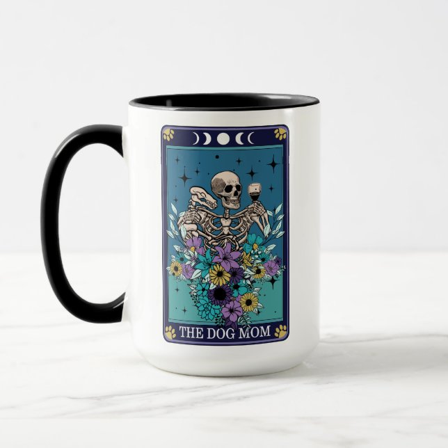 Mug Drôle Tarot Le Chien Carte Maman Squelette (Gauche)