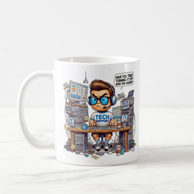 Mug Drôle Tee - shirt de support technique (Gauche)