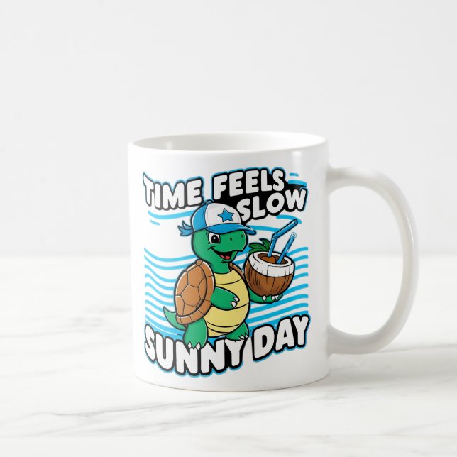 Mug Drôle tortue jour ensoleillé (Droite)