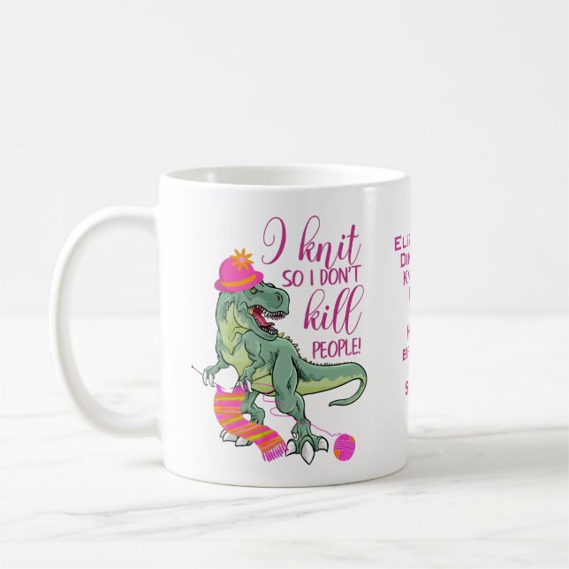 Mug Drôle Tricot Citation Dinosaur (Gauche)