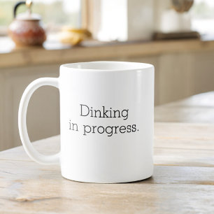 Mug Drôle Typographie Pickleball Simple Minimaliste