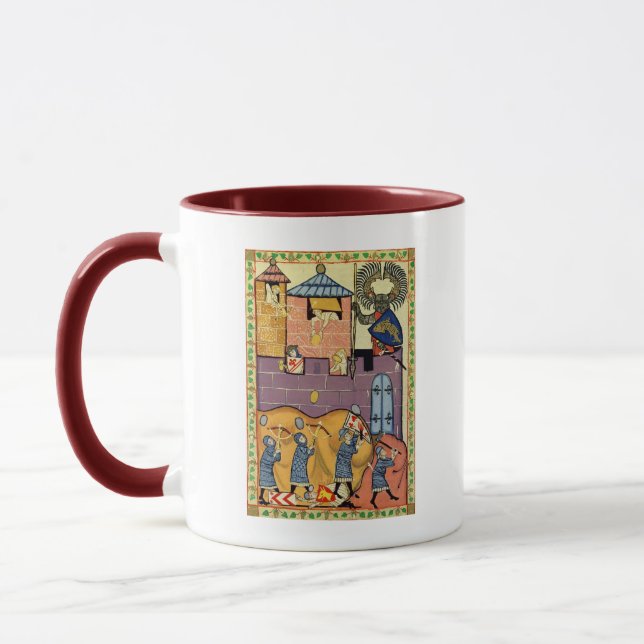 Mug Dropping Rocks, Manesse de Codex du XIVe siècle (Gauche)