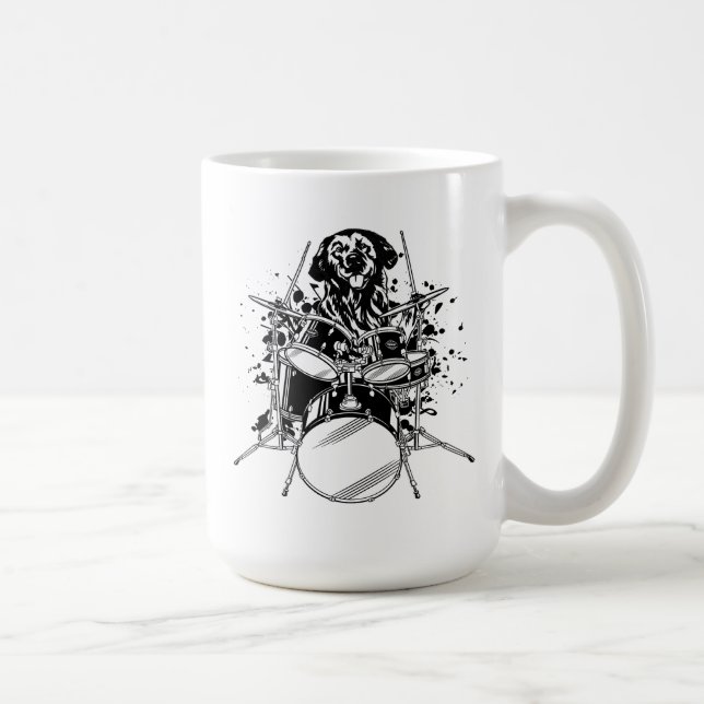 Mug Drummer de chien Jouer des tambours (Droite)