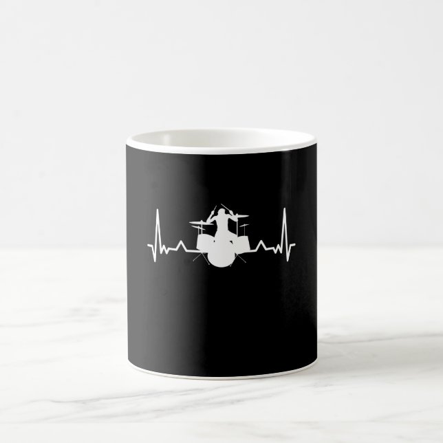 Mug Drummer Drumming Hearbeat Drôle Drôle Cadeau (Centre)