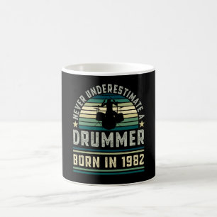 Mug Drummer né en 1982 40e anniversaire Drumming Gift